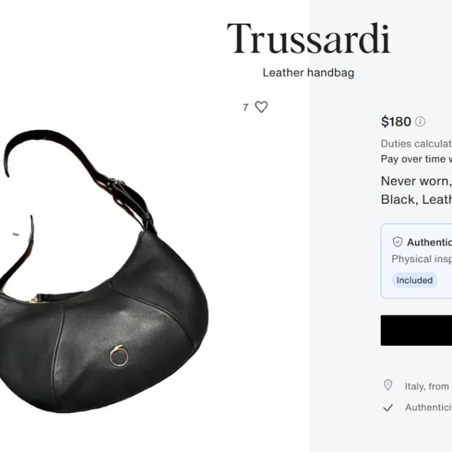 Сумка Trussardi кожаная, чёрная