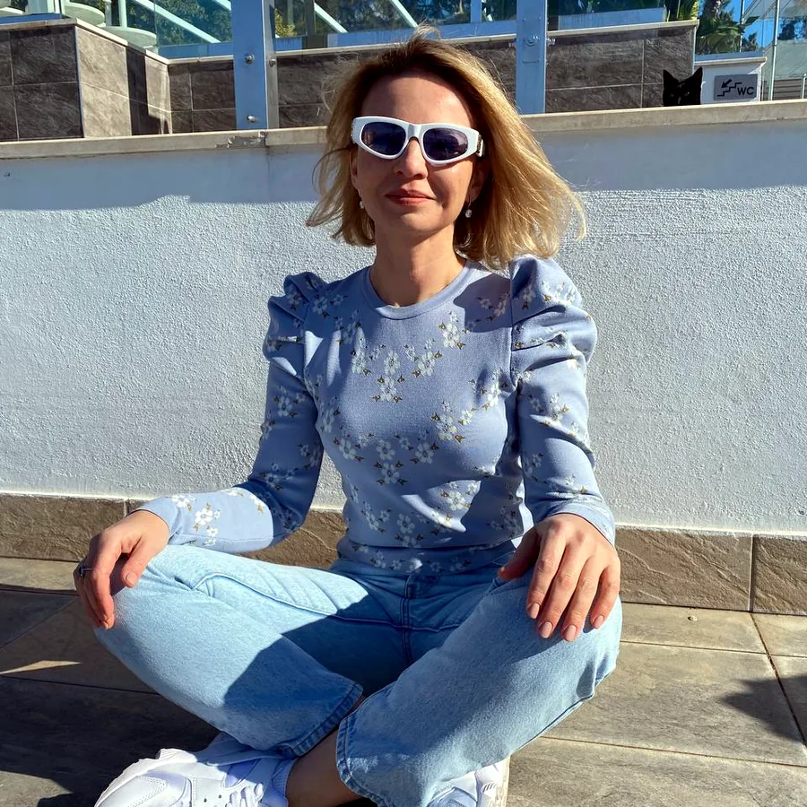 Блузка Zara, размер S, голубая