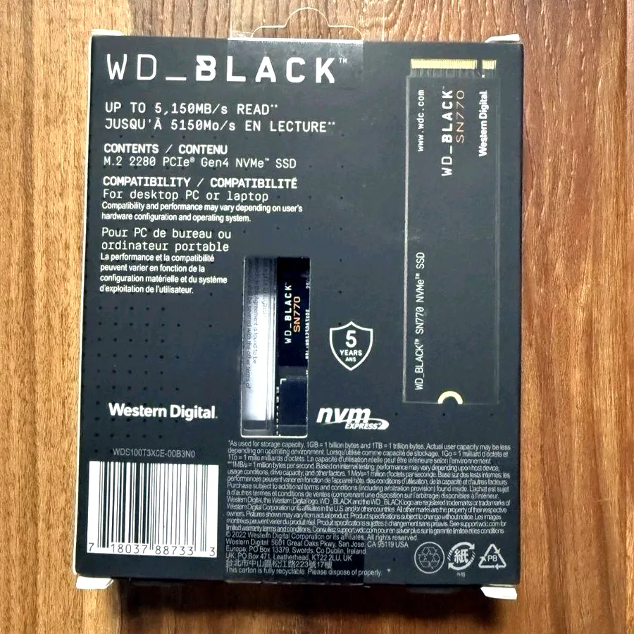 SSD WD_BLACK 1TB SN770 NVMe Gen4