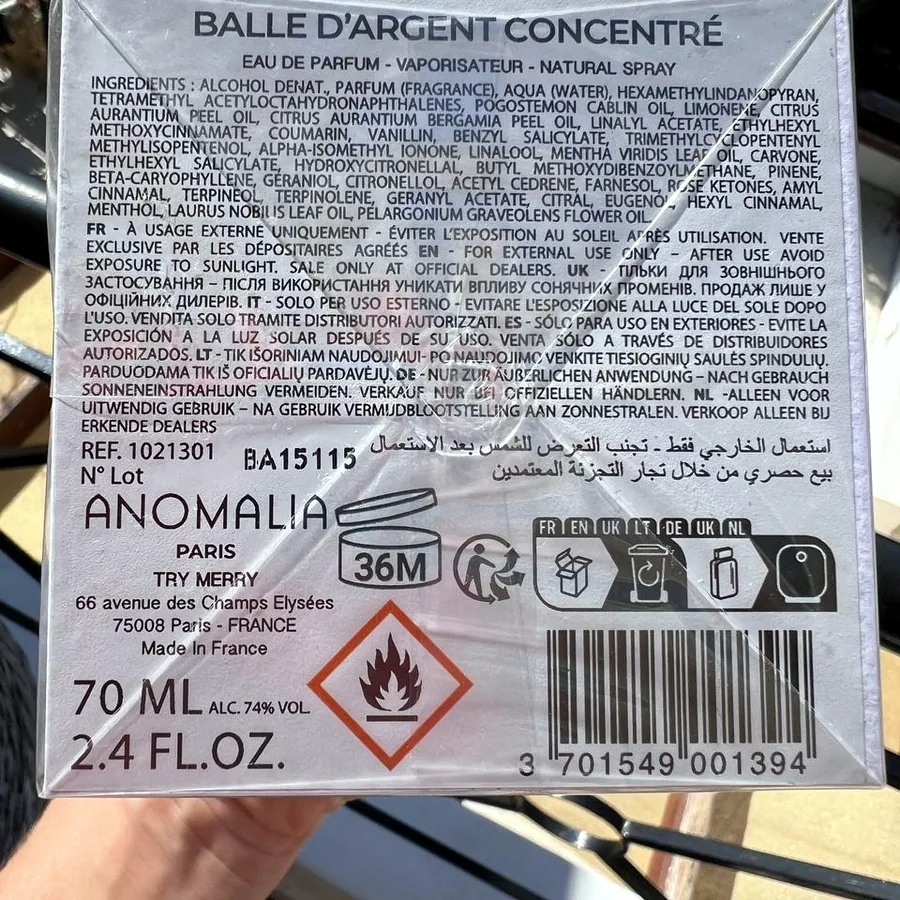 Парфюм Anomalia Paris Balle d'Argent, запечатанный