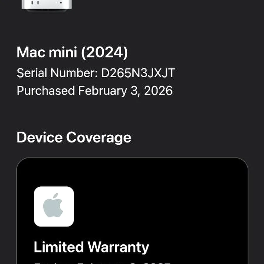 Apple Mac Mini M4, 16GB, 256GB