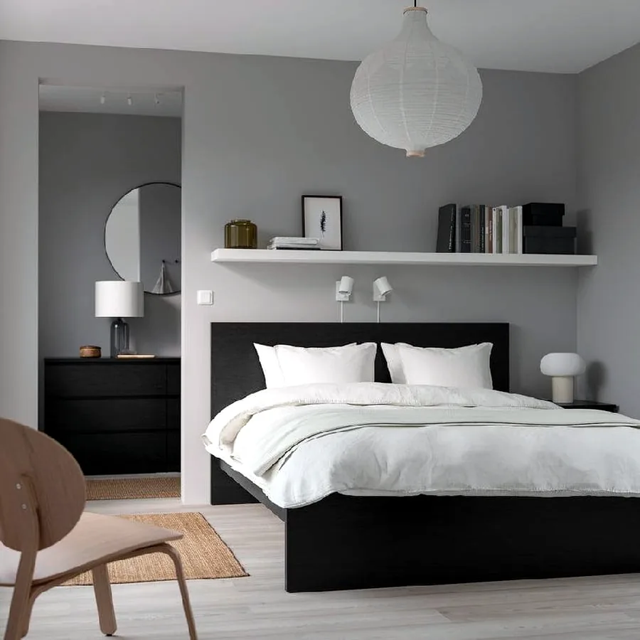 IKEA MALM кровать 180x200 см, чёрно-коричневая