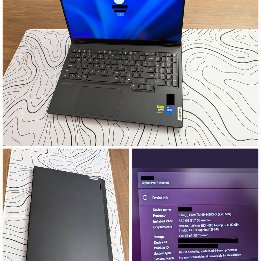 Lenovo Legion Pro 7 16IRX9H 2024, i9, RTX 4080