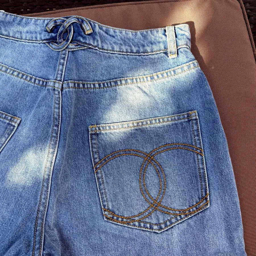 Chanel Blue Denim Straight-Leg Jeans, размер 36