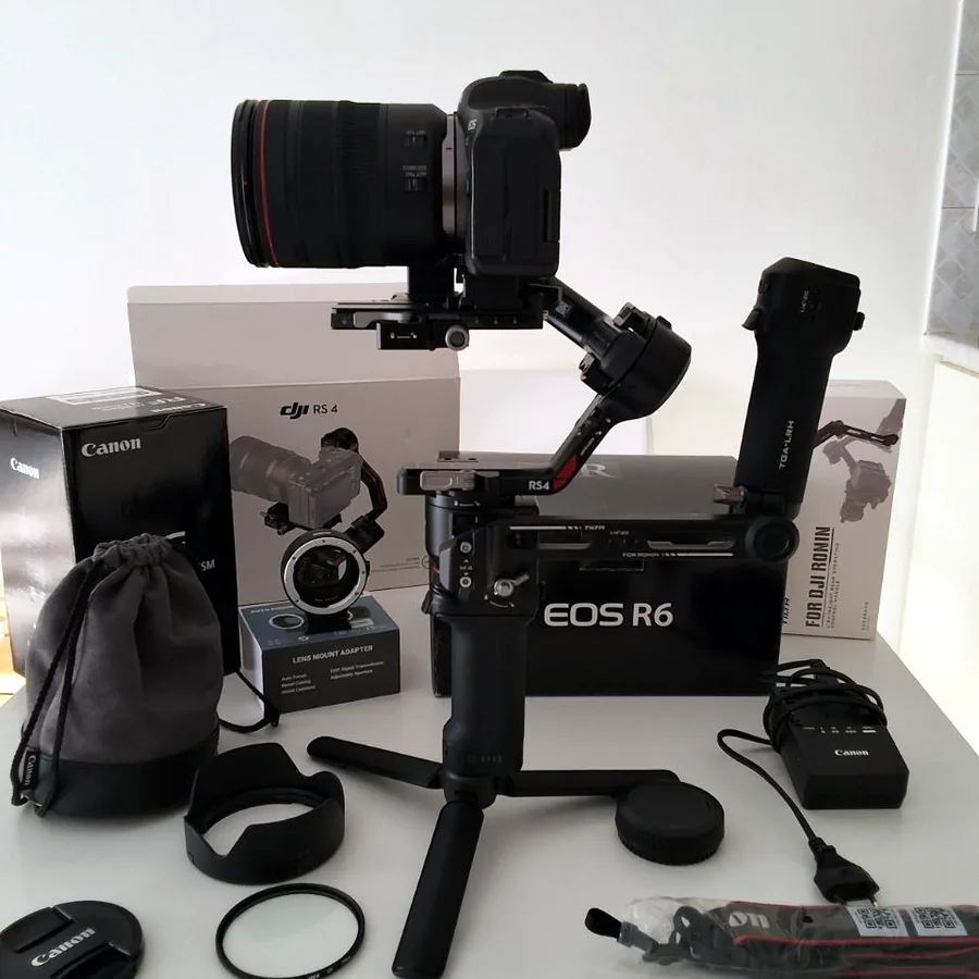 Комплект для фото и видео: Canon EOS R6, объектив, стабилизатор
