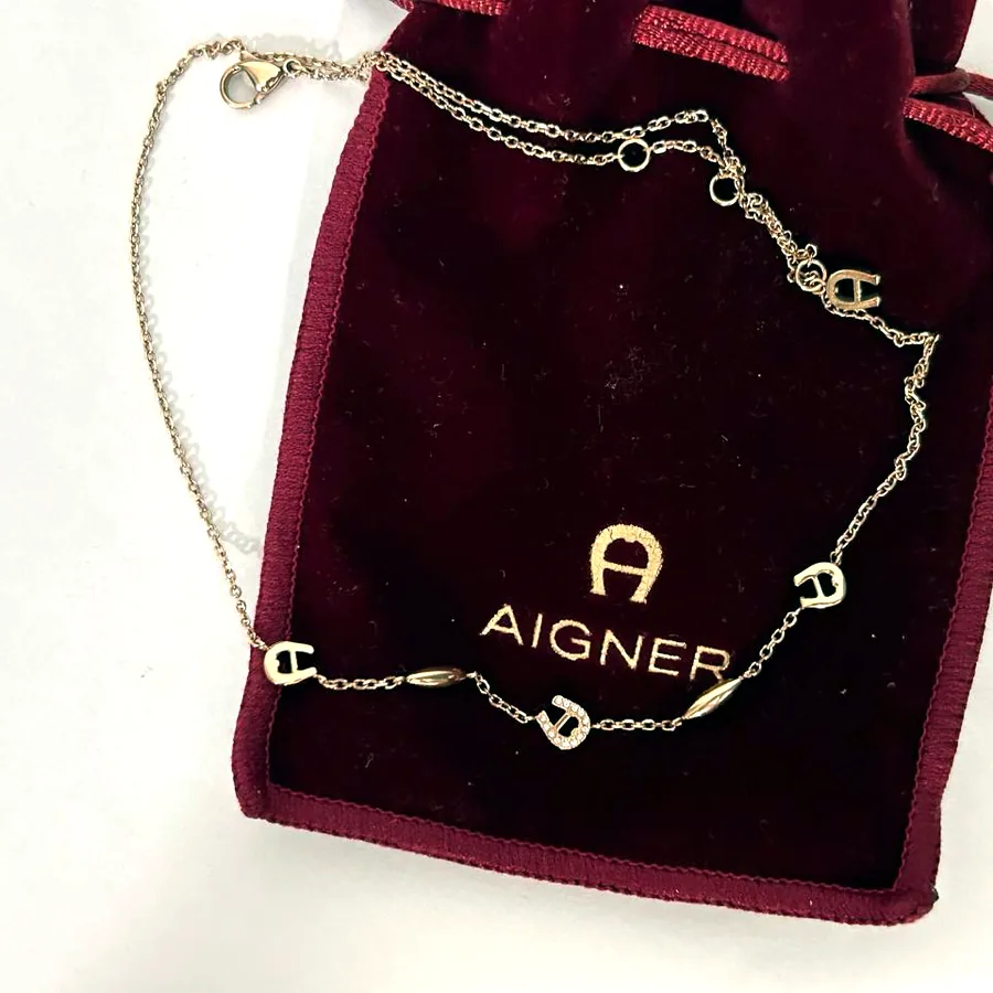 Колье-подвеска Aigner, нержавеющая сталь с позолотой