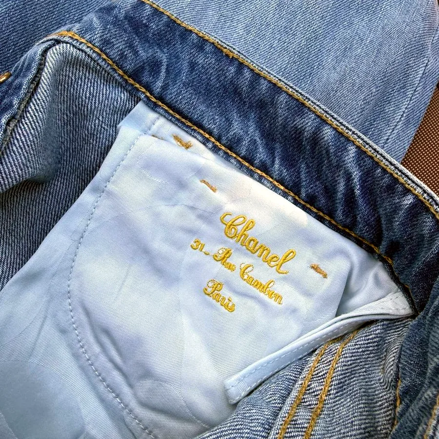 Chanel Blue Denim Straight-Leg Jeans, размер 36