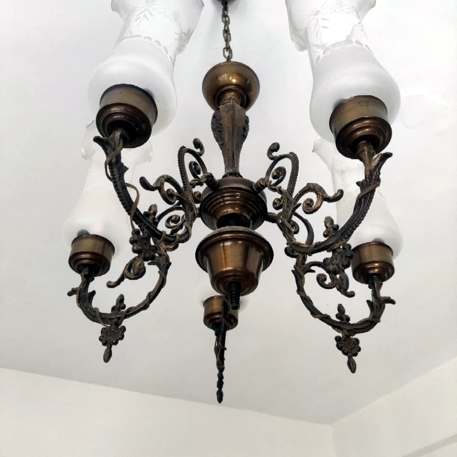 Винтажная антикварная люстра