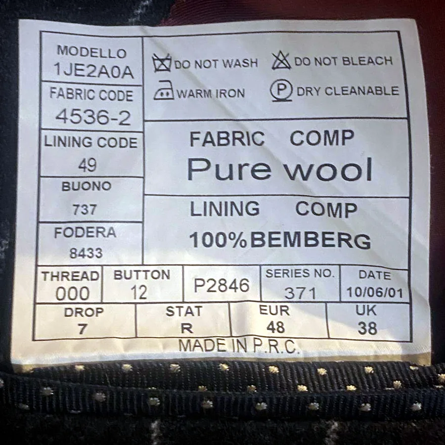 Костюм Suitsupply pure wool, размер 48, новый