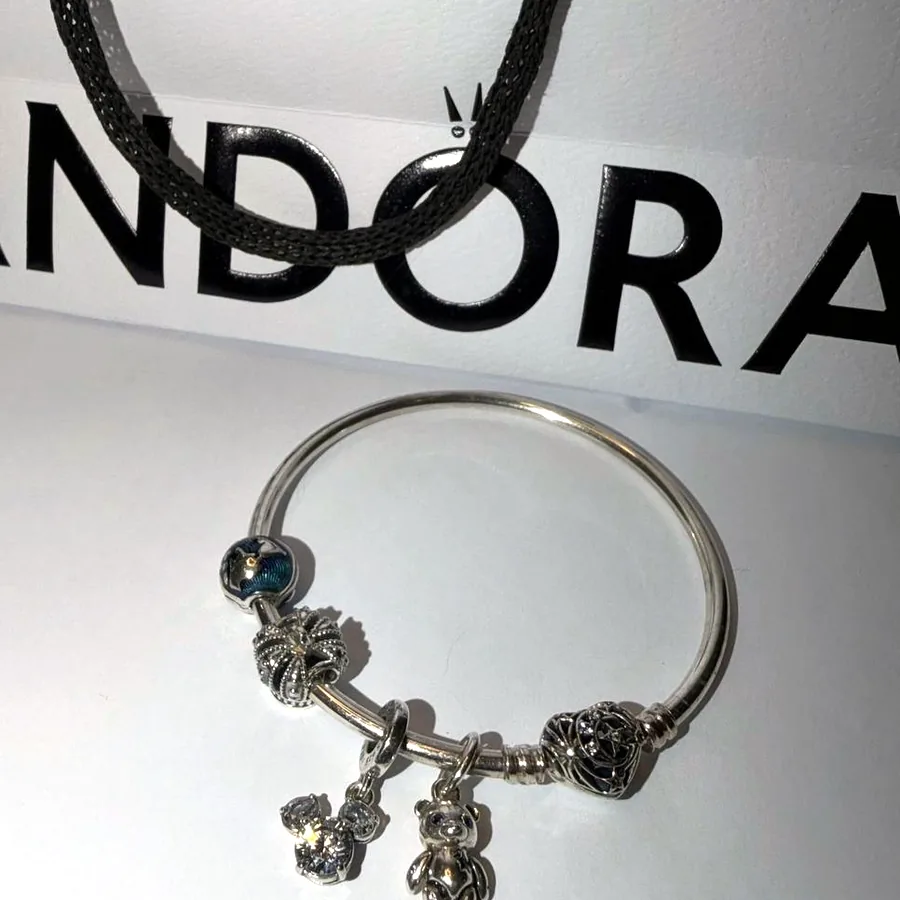 Браслет Pandora серебро 925 с 4 шармами