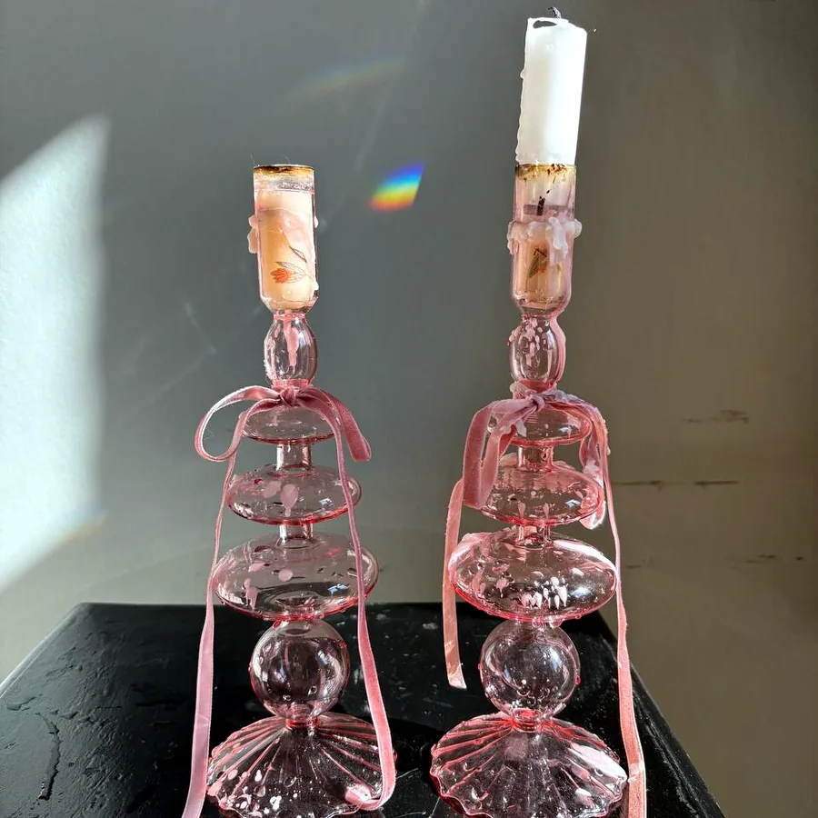 Подсвечники из стекла, 9 штук