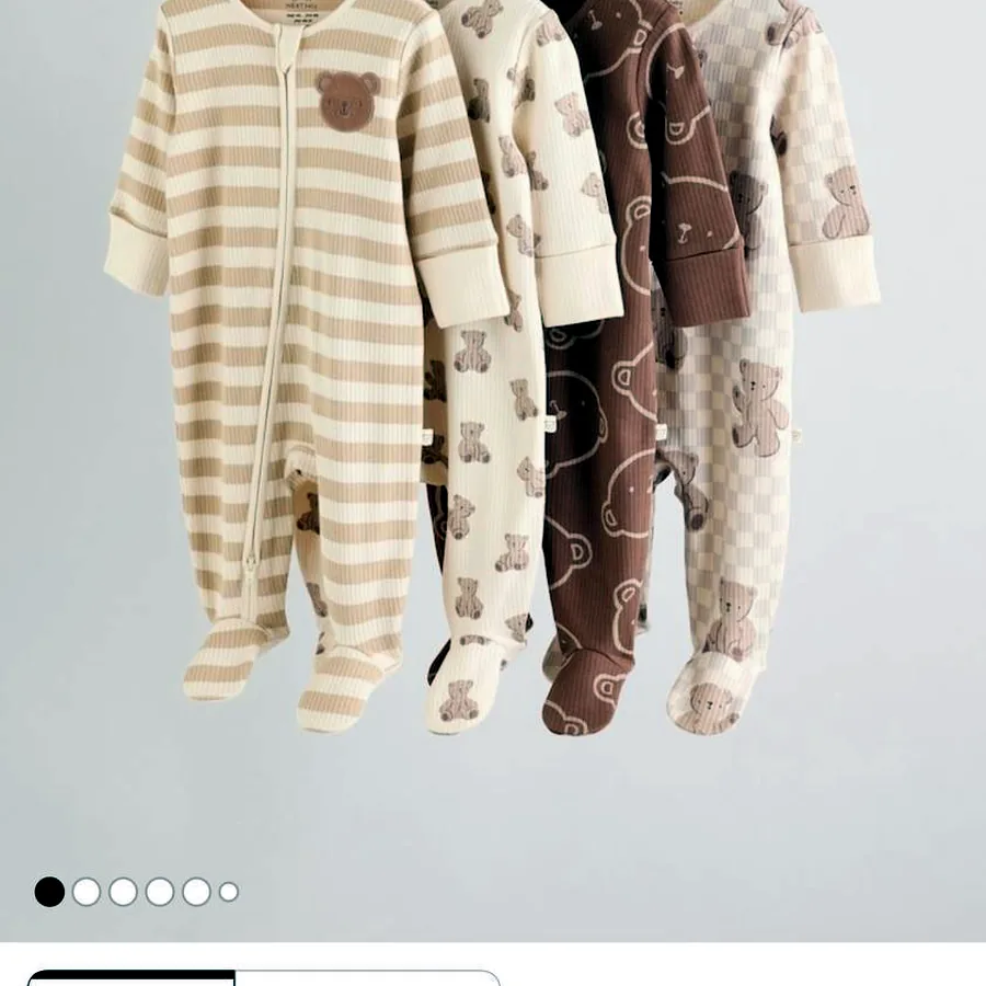 Слипики Next Brown Bear Print, 4 шт., размер 62-68 см