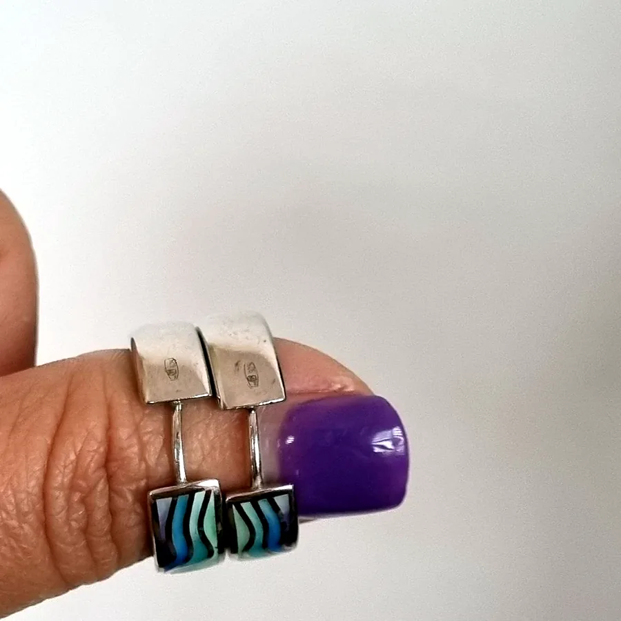 Серьги серебро 925, с лаковой росписью
