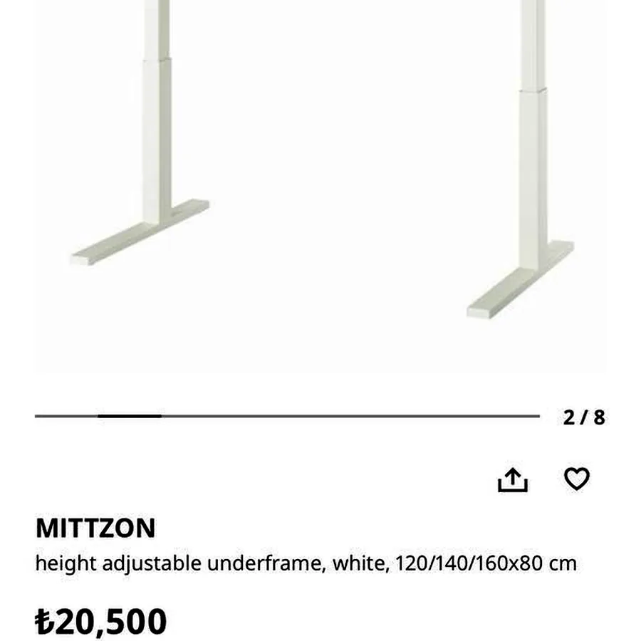 Стол регулируемый по высоте IKEA, 160x80 см