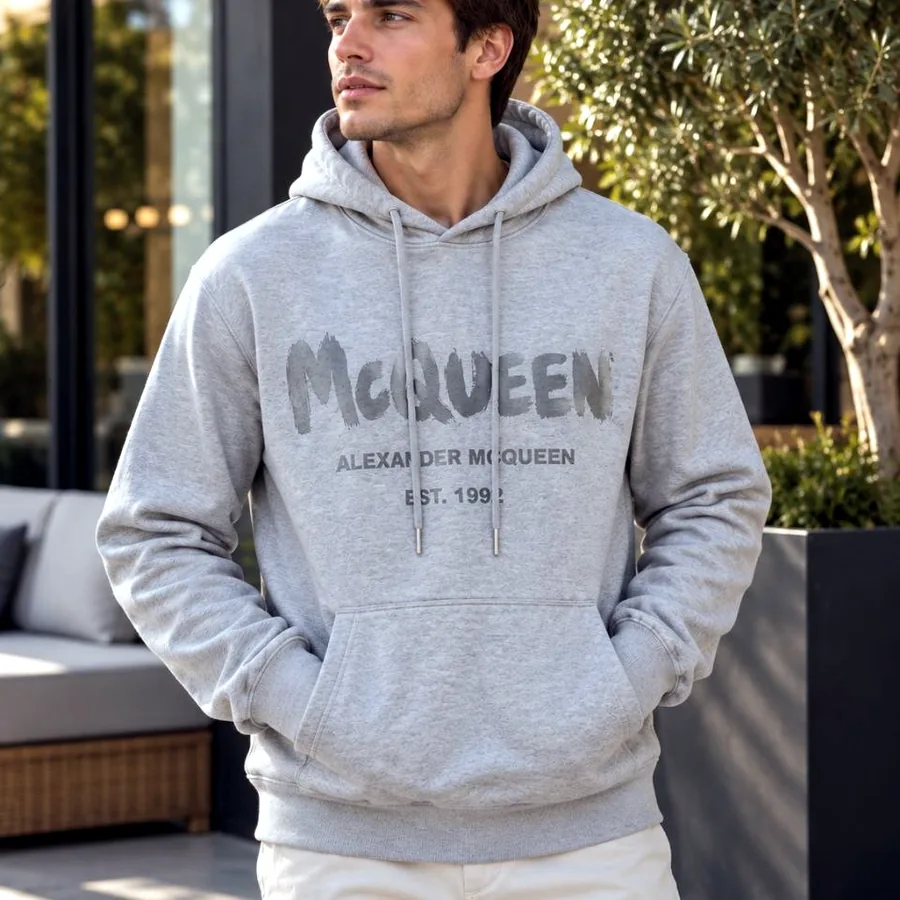 Alexander McQueen Graffiti Logo Hoodie, оригинал