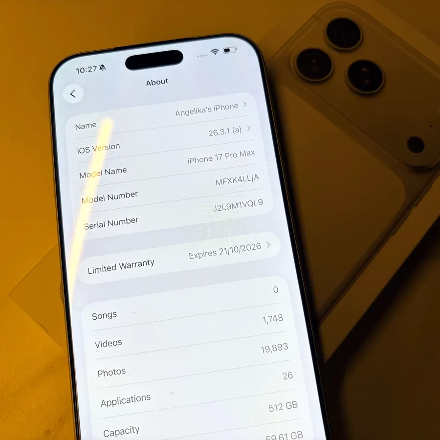 iPhone 17 Pro Max 512GB Silver, eSIM