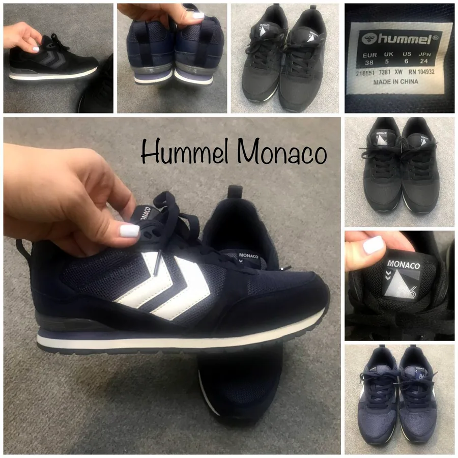 Кроссовки Hummel, синие и чёрные, размер 37-38