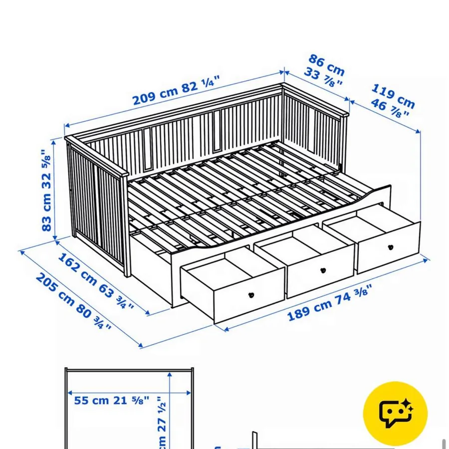 Кровать IKEA Hemnes раскладная с матрасами