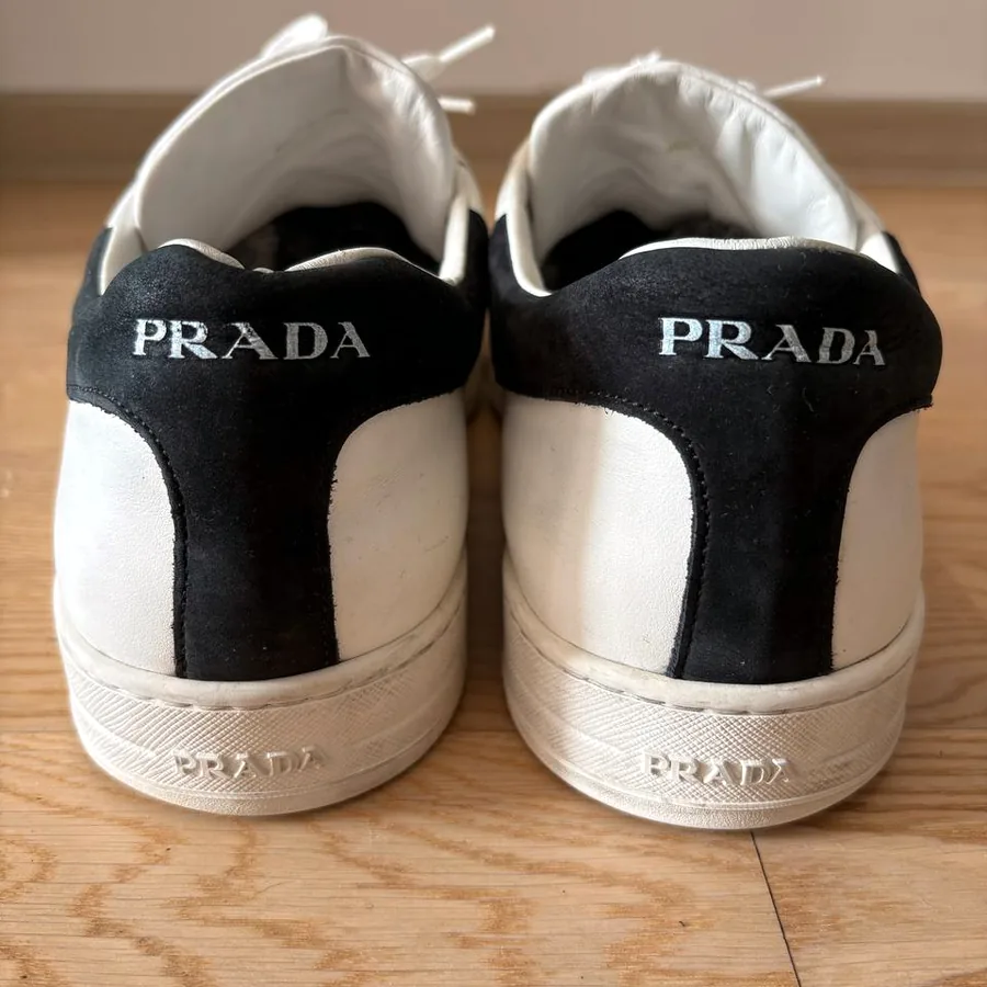 Prada White Leather Sneakers, размер 12