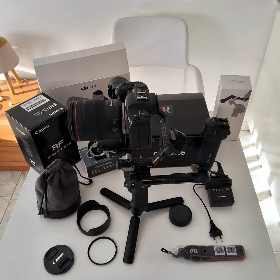 Комплект для фото и видео: Canon EOS R6, объектив, стабилизатор